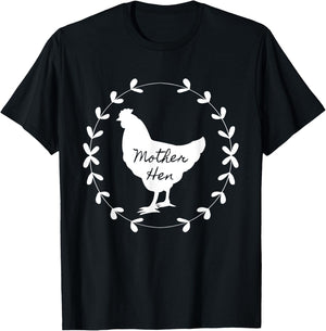 Mother Hen, beautiful country garland vintage chicken T-Shirt - T-Shirt | Black