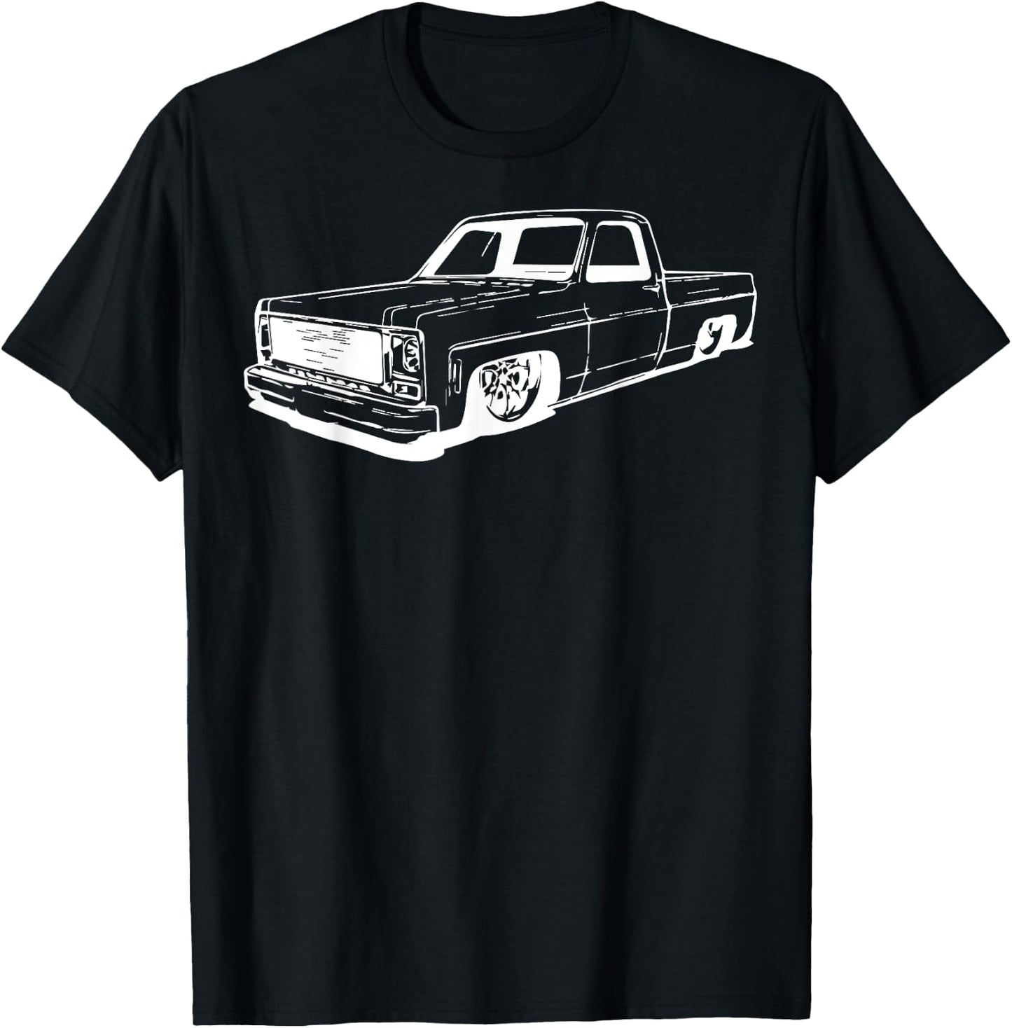 Vintage 73-87 Mini C10 Truck Slammed Graphic Dad Gag Father T-Shirt - T-Shirt | Black