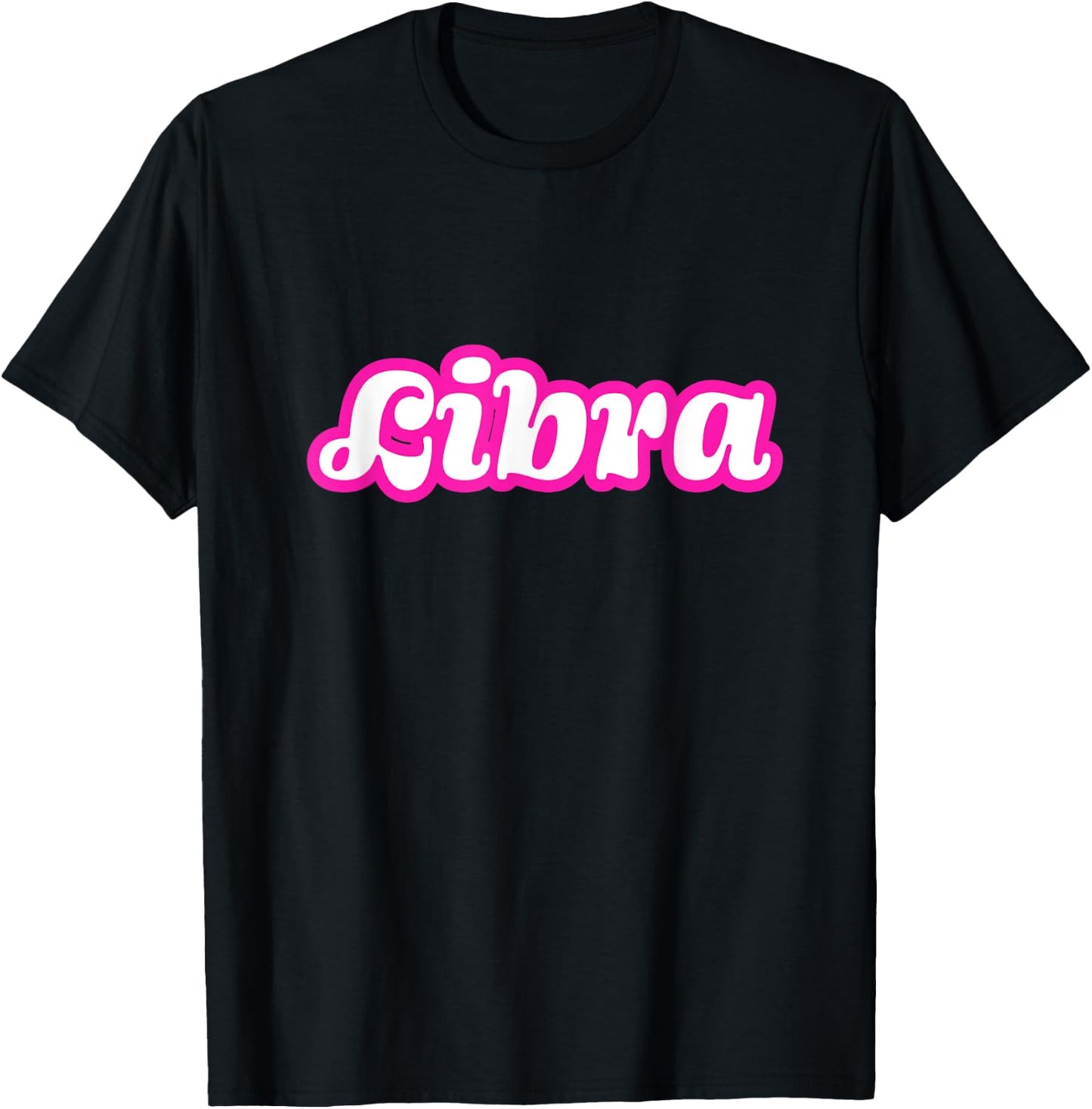 Libra zodiac retro hot pink astrology T-Shirt - T-Shirt | Black