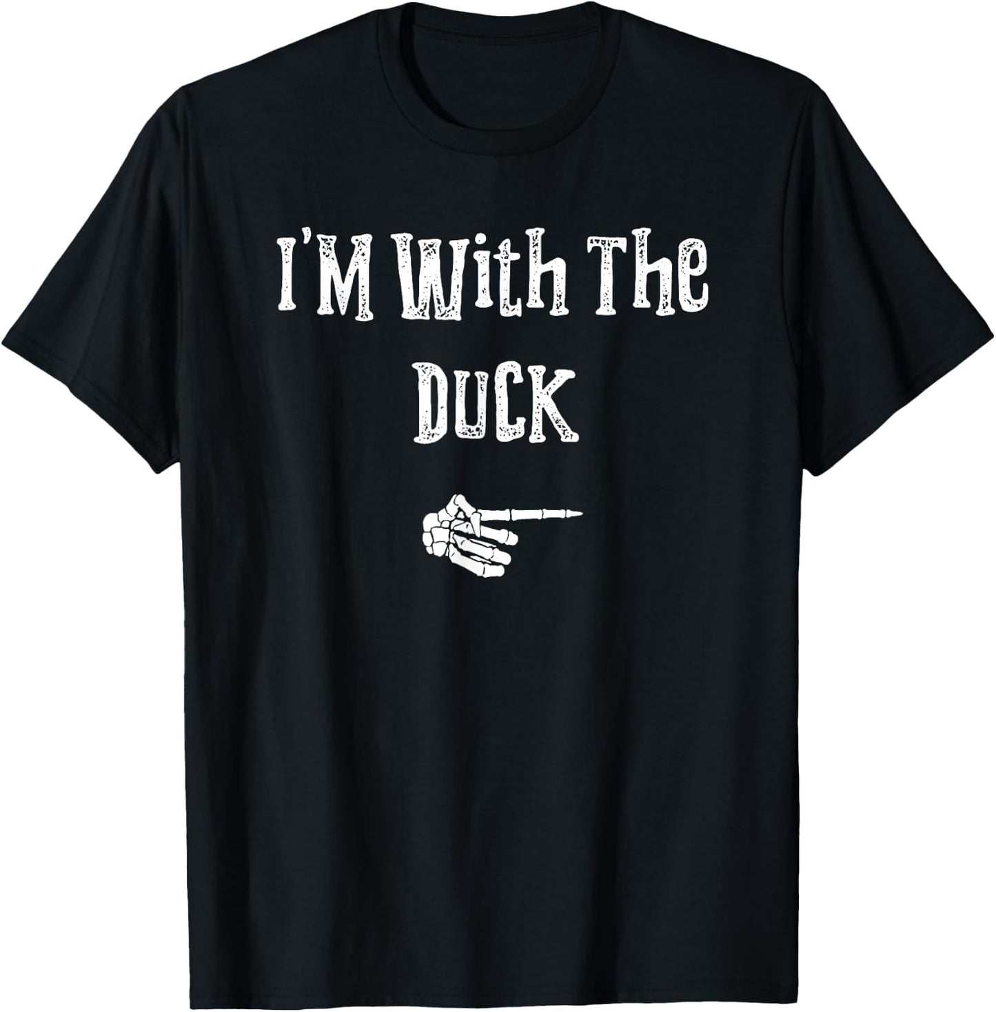I'm With Duck Halloween Costume Funny Couples Matching T-Shirt - T-Shirt | Black