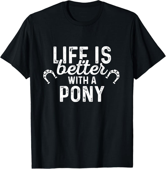 Pony Life Mini Horses Miniature Horse Lovers T-Shirt - T-Shirt | Black
