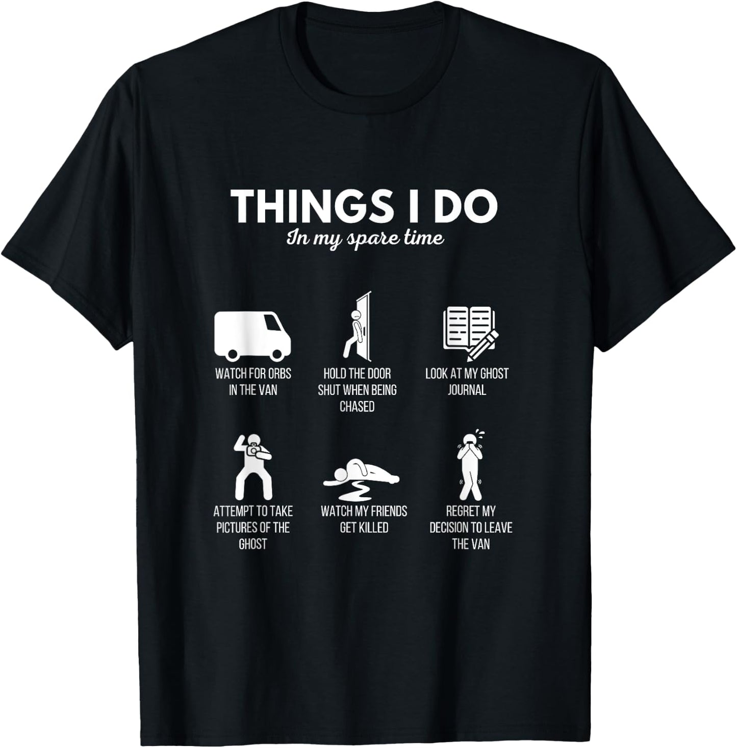 Spirit Box Things I Do While Ghost Hunting Funny Horror Game T-Shirt - T-Shirt | Black