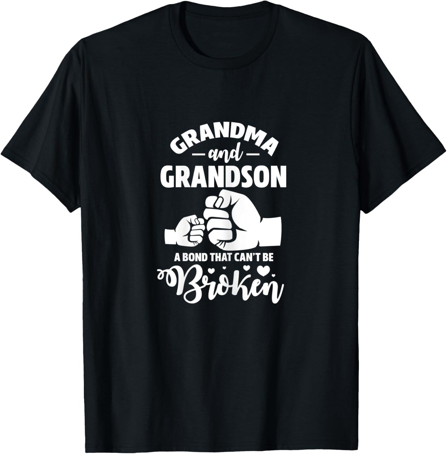 Grandma and Grandson a Bond That Can't be Broken Grandmother T-Shirt - T-Shirt | Black