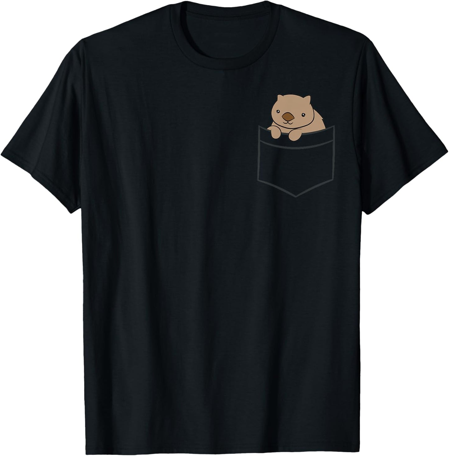 Cute Wombat And Wombat Gifts Baby Wombat In The Pocket -Adults, -Kids Black Short Sleeve T-Shirt - T-Shirt | Black