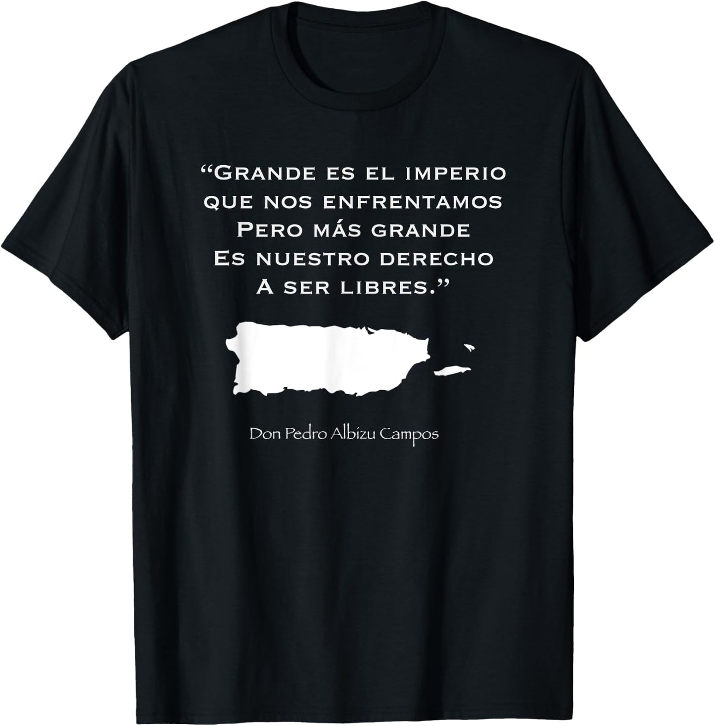 Pedro Albizu Campos Puerto Rico Boricua Short Sleeve T-Shirt - T-Shirt | Black