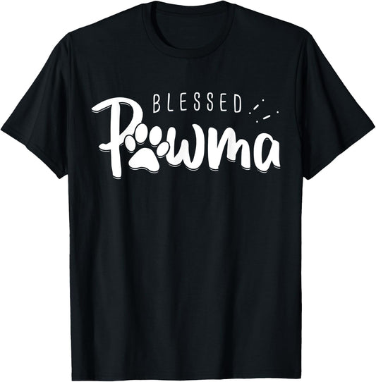 Dog Grandma Shirt Blessed Pawma Mothers Day Gifts Women Dogs T-Shirt - T-Shirt | Black