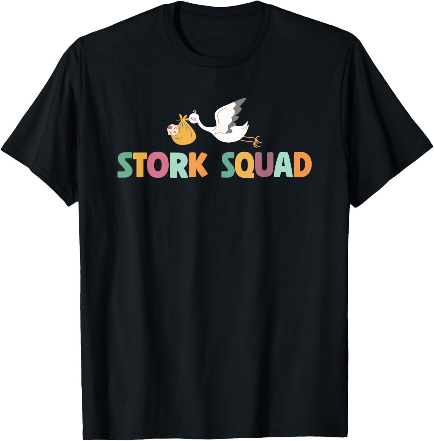 Cute Stork Squad L&D Nurse T-Shirt - T-Shirt | Black