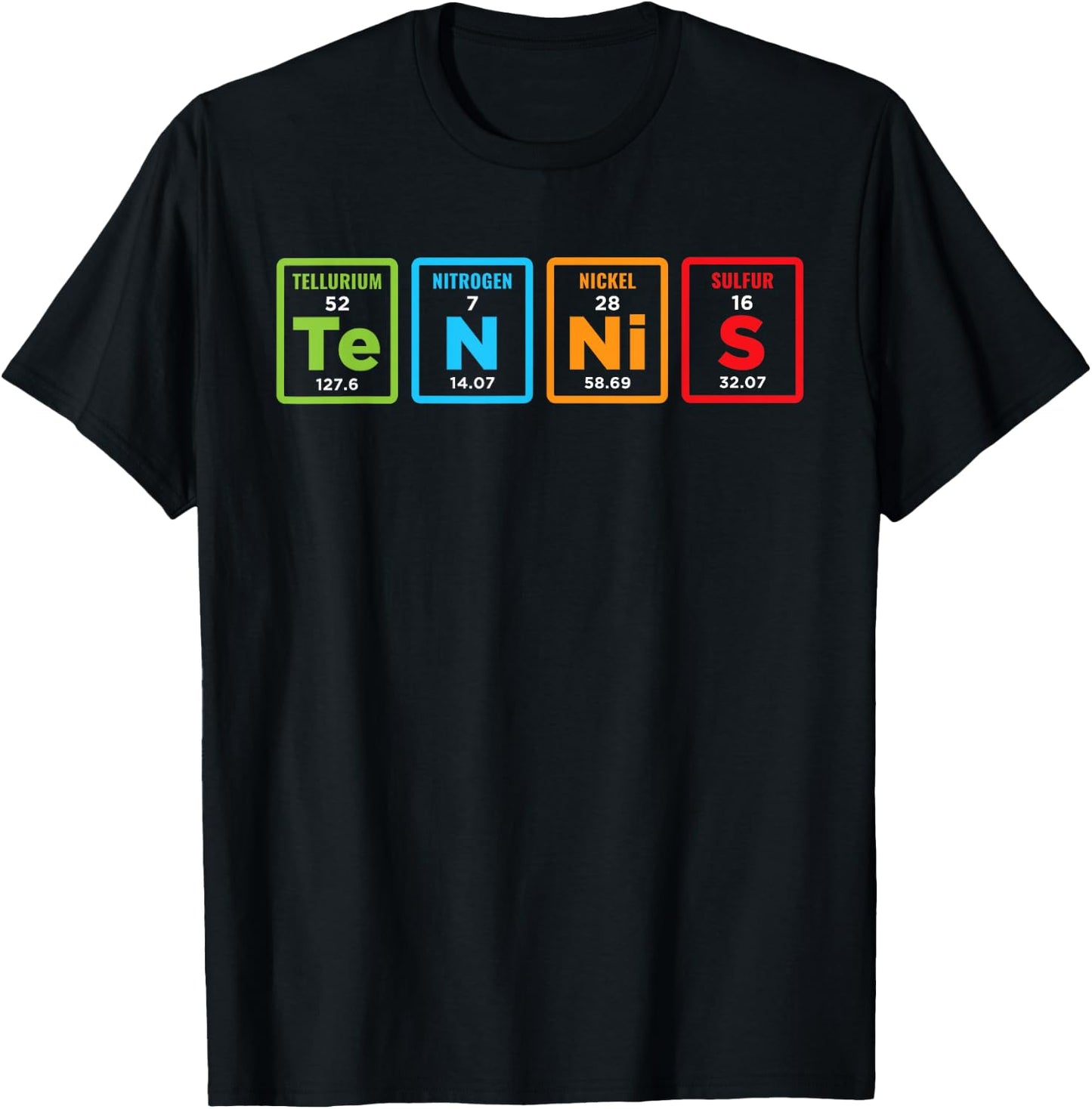 Periodic Table Tennis Player Funny Gift T-Shirt - T-Shirt | Black