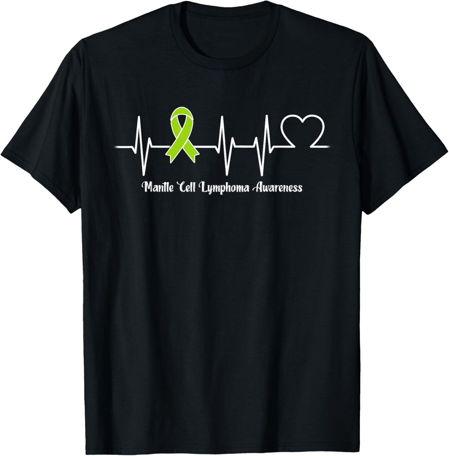 Heartbeat Mantle Cell Lymphoma Warrior T-Shirt - T-Shirt | Black