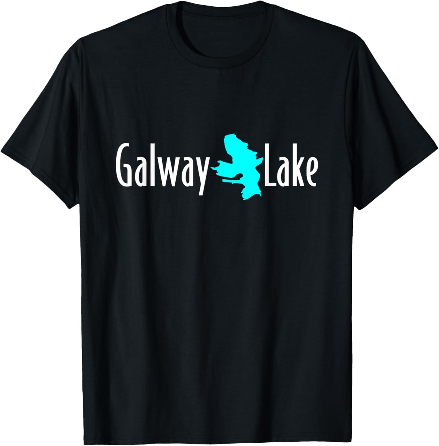 Minimalist Galway Lake - New York T-Shirt - T-Shirt | Black