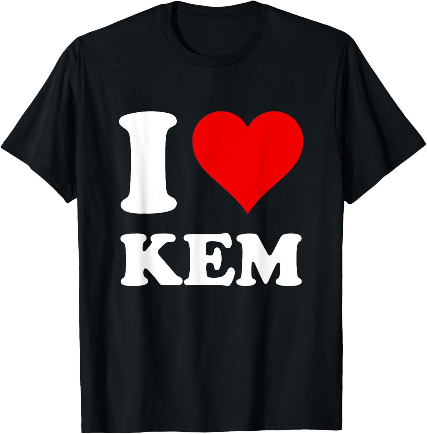 Red Heart I Love Kem T-Shirt - T-Shirt | Black