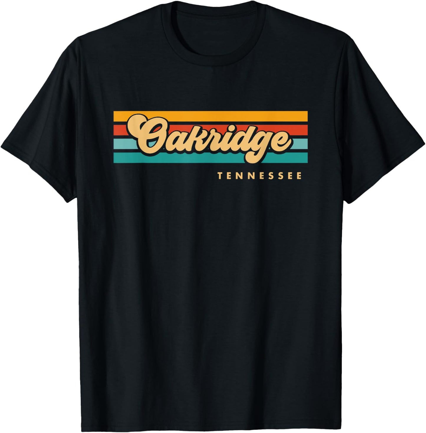 Vintage Sunset Stripes Oakridge, Tennessee T-Shirt - T-Shirt | Black