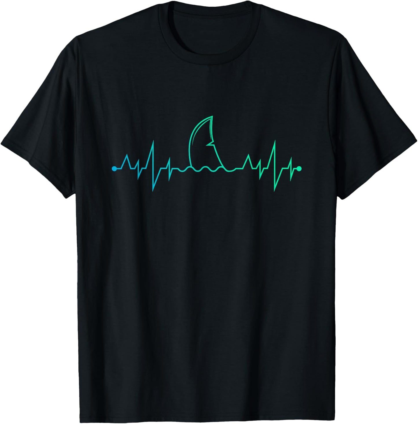 Heartbeat Shark T-Shirt - T-Shirt | Black