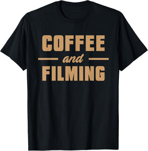 Videographer Coffee Videography Filmmaker Gift T-Shirt - T-Shirt | Black