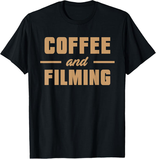 Videographer Coffee Videography Filmmaker Gift T-Shirt - T-Shirt | Black