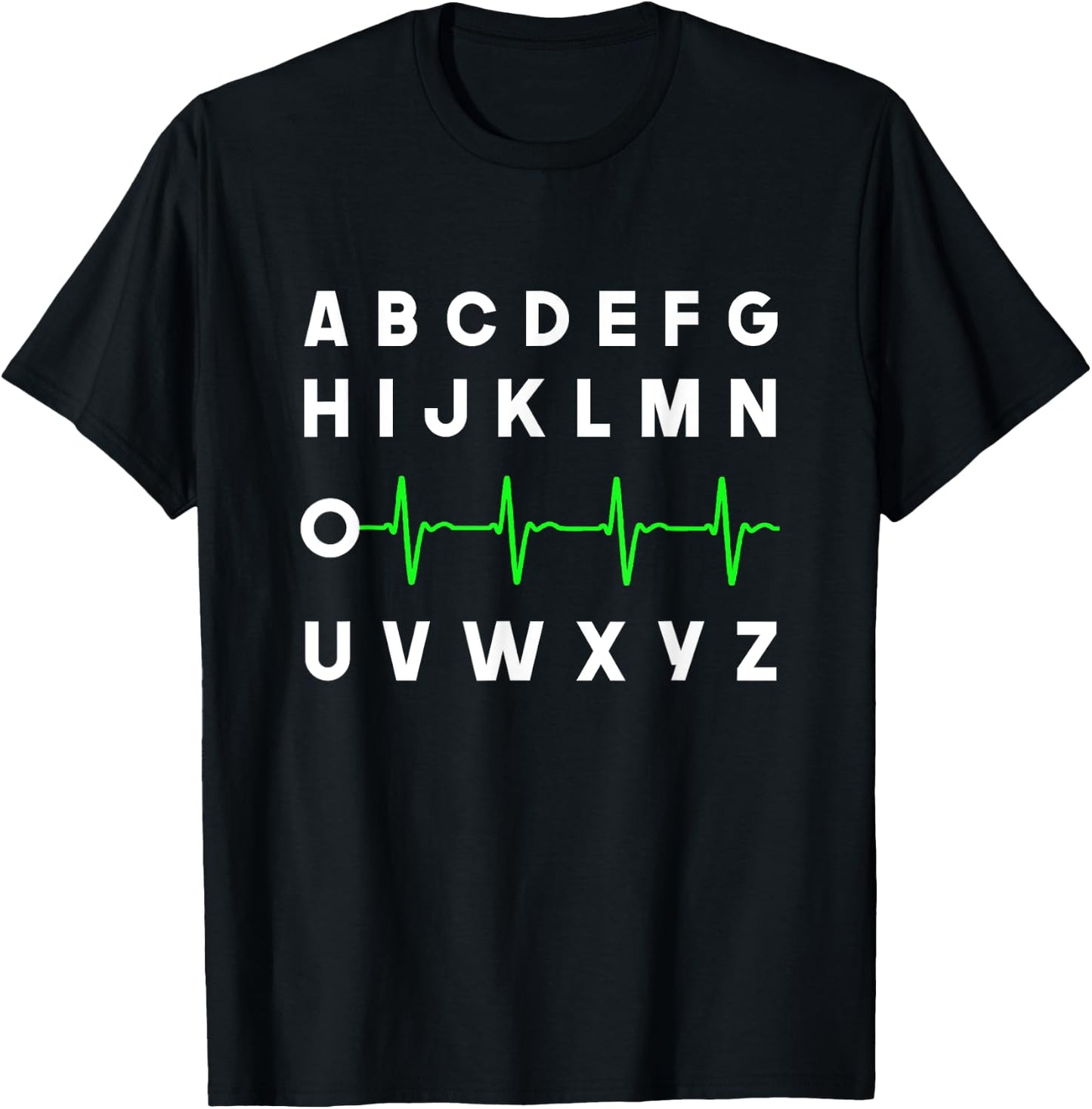 Nurse PQRST, ABC's Ekg Strip Alphabet, funny Nurse Meme T-Shirt - T-Shirt | Black