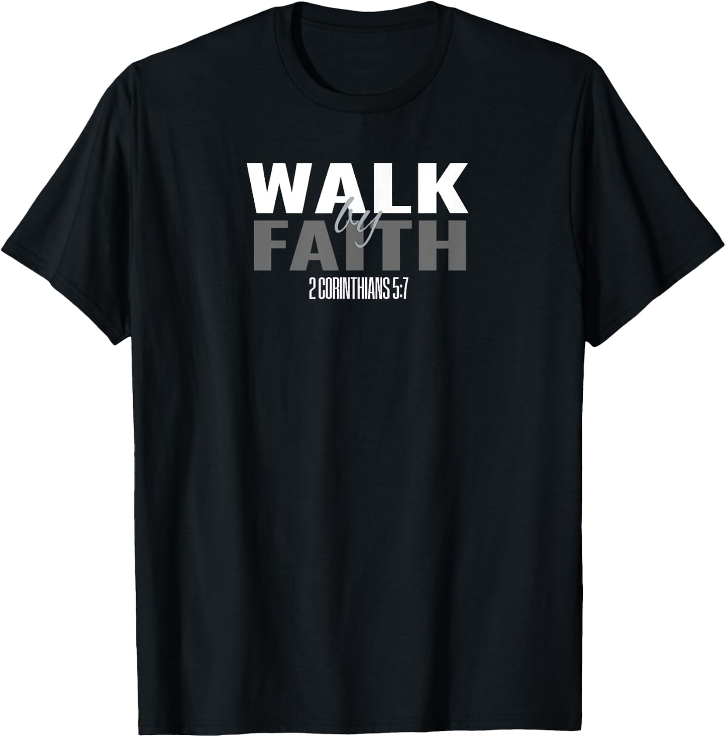 Bible Verse T S Scripture Christian Youth T Walk By Faith T T-Shirt - T-Shirt | Black