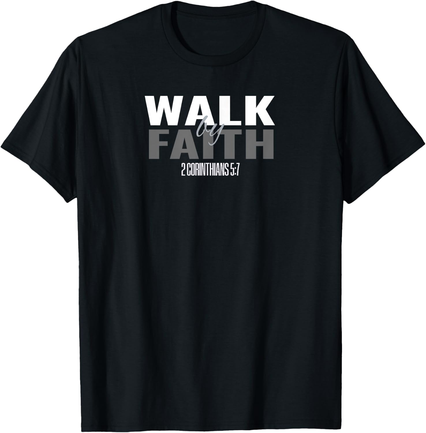 Bible Verse T S Scripture Christian Youth T Walk By Faith T T-Shirt - T-Shirt | Black