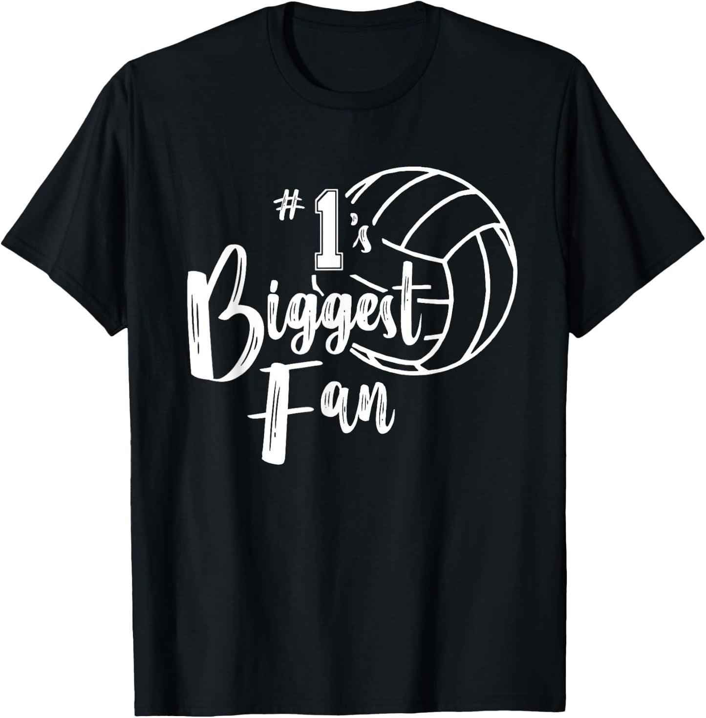 Number One 1 Biggest Fan Shirt Volleyball Mom Volleyball Dad T-Shirt - T-Shirt | Black