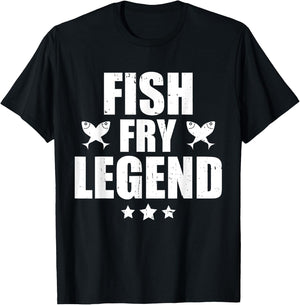 Fish Fry Legend Funny Fish Fry Lover T-Shirt - T-Shirt | Black