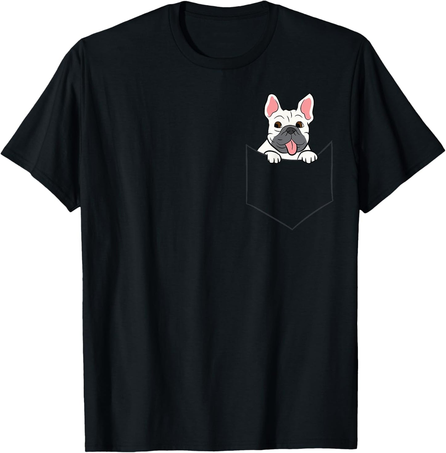 French Bulldog In A Pocket Cute Pocket French Bulldog T-Shirt - T-Shirt | Black