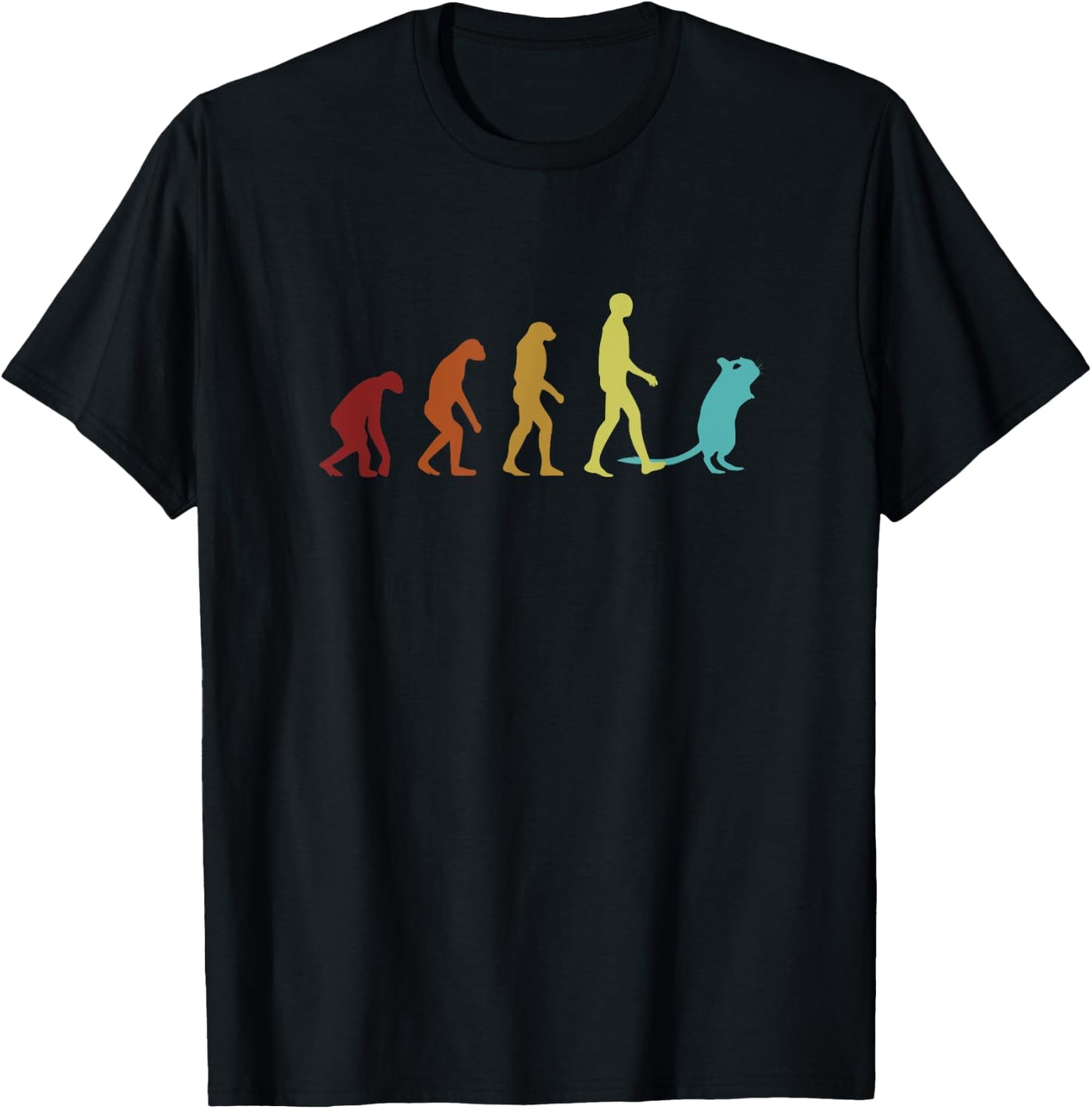 Degu Evolution Rodent Octodon Hystricomorpha Common Degu T-Shirt - T-Shirt | Black
