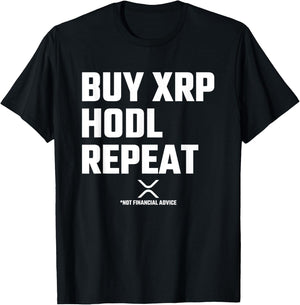 XRP Crypto - XRP Cryptocurrency - Buy XRP Hodl Repeat - XRP T-Shirt - T-Shirt | Black