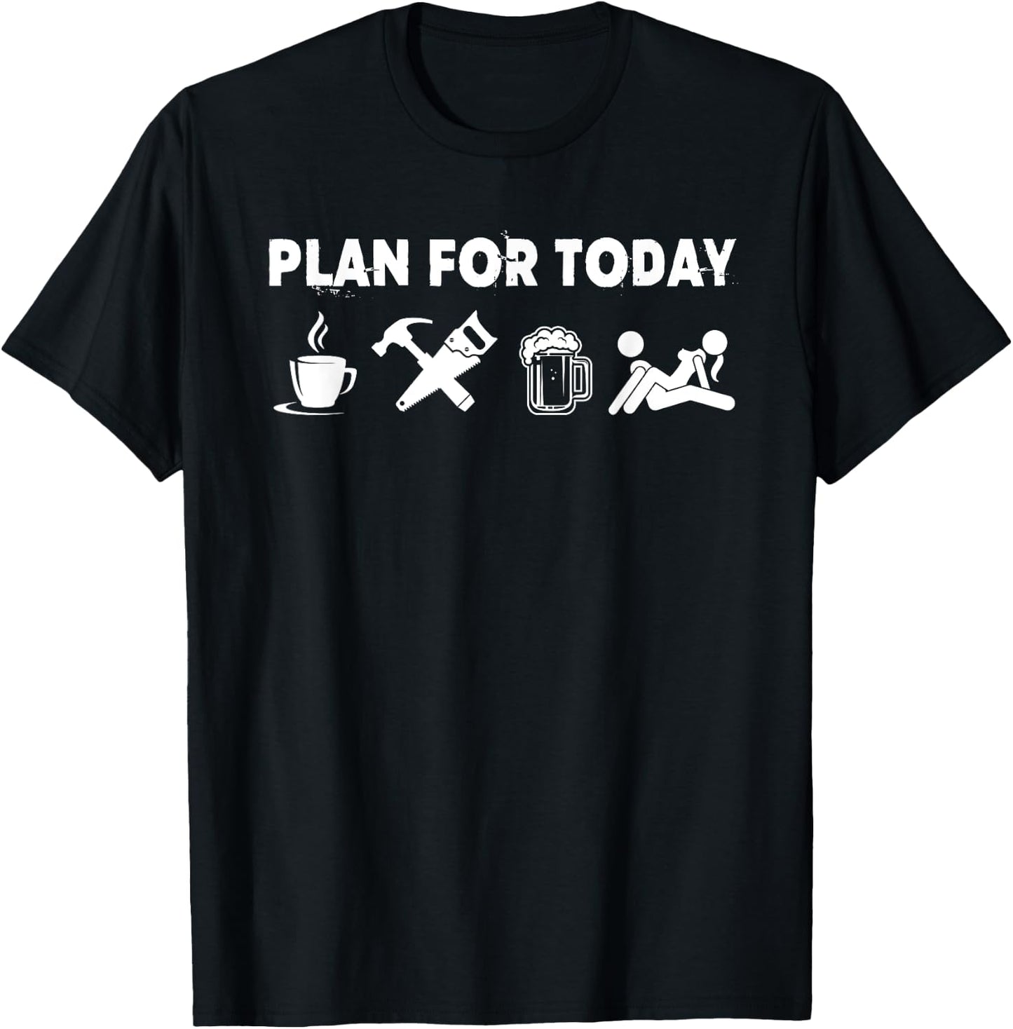 Woodworking Gift- Plan Today Coffee Beer And Carpenter T-Shirt - T-Shirt | Black