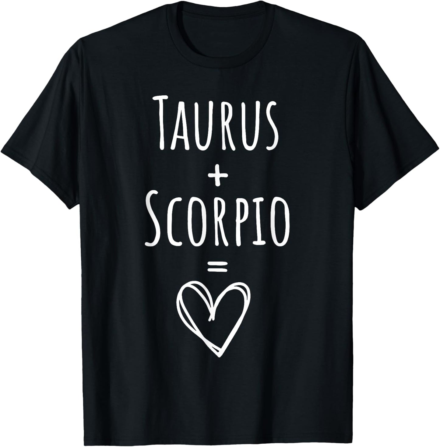 Taurus and Scorpio Couple Matching Zodiac Sign T-Shirt - T-Shirt | Black