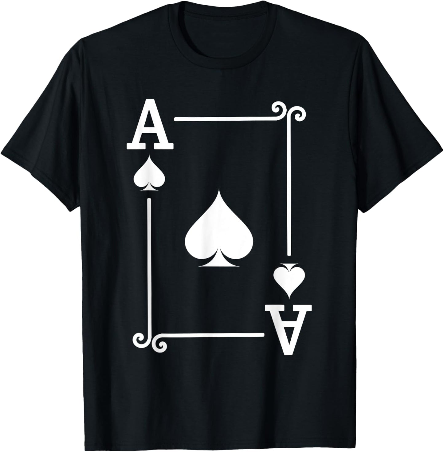 Playing Cards - Matching Spades Card Suits - Ace Card T-Shirt - T-Shirt | Black