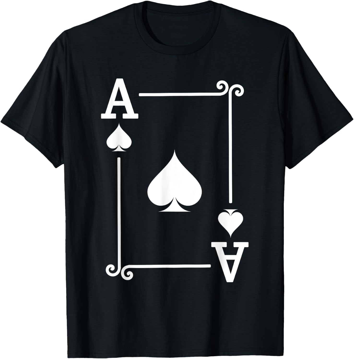 Playing Cards - Matching Spades Card Suits - Ace Card T-Shirt - T-Shirt | Black