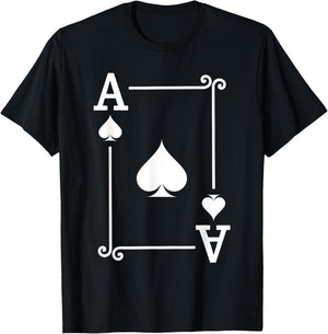 Playing Cards - Matching Spades Card Suits - Ace Card T-Shirt - T-Shirt | Black