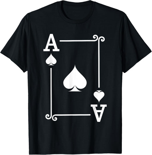 Playing Cards - Matching Spades Card Suits - Ace Card T-Shirt - T-Shirt | Black