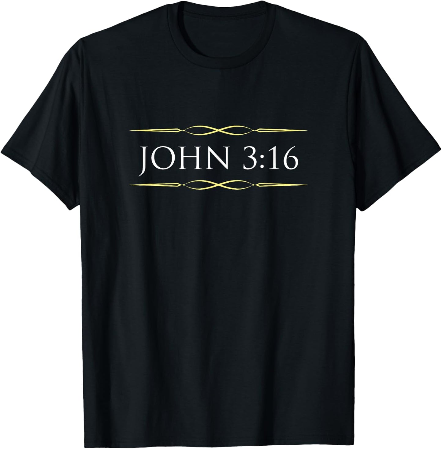 John 3-16, Christian Bible, Classic Text Style T-Shirt - T-Shirt | Black