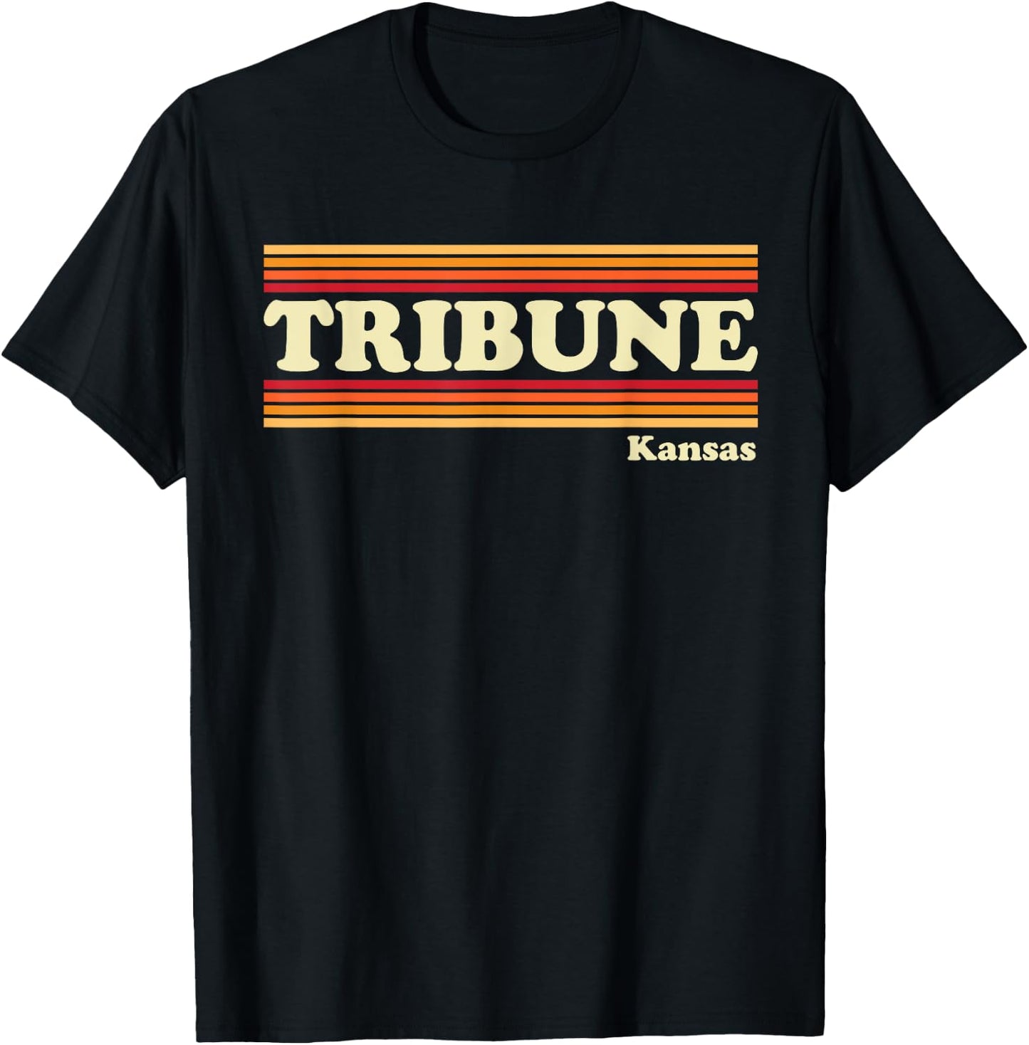 Vintage 1980s Graphic Style Tribune, Kansas T-Shirt - T-Shirt | Black