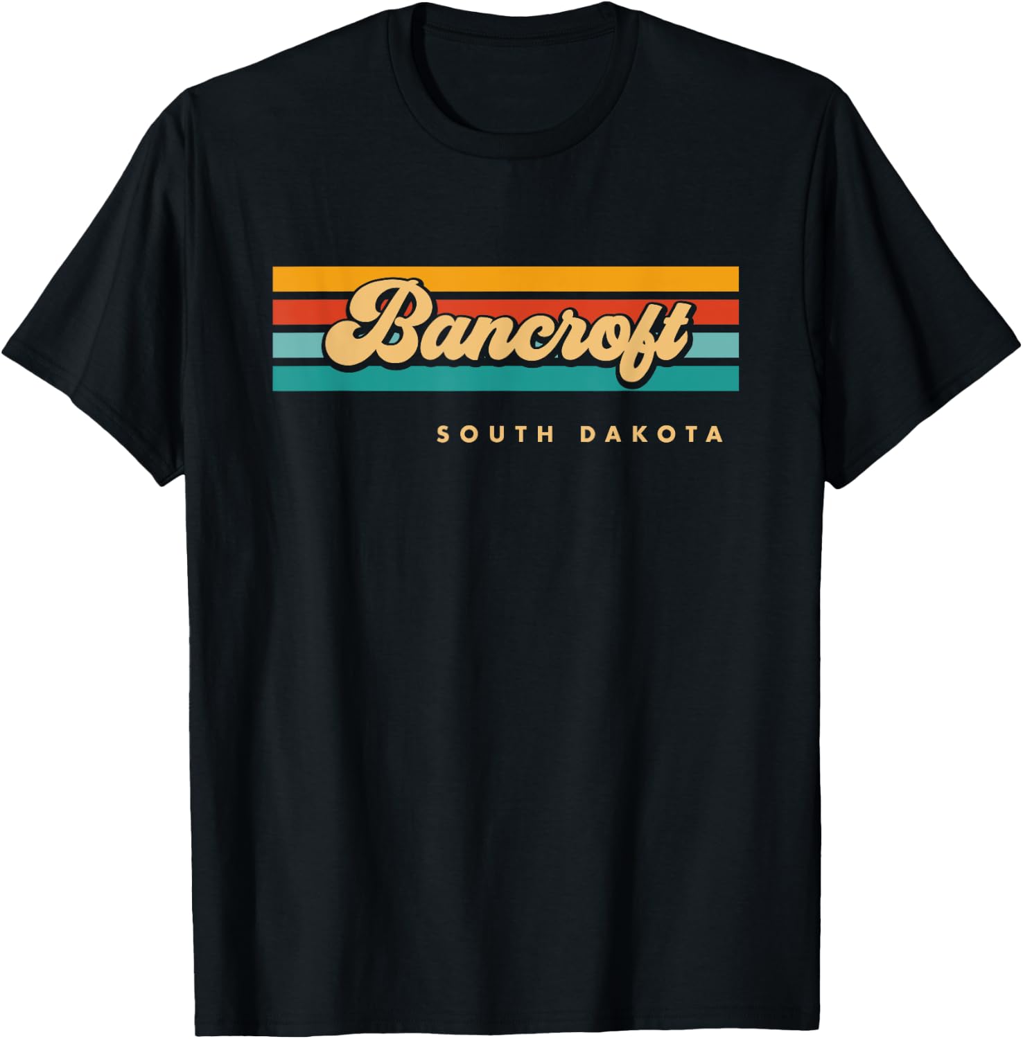 Vintage Sunset Stripes Bancroft, South Dakota T-Shirt - T-Shirt | Black