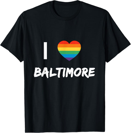 I Love Baltimore Gay Pride LBGT T-Shirt - T-Shirt | Black