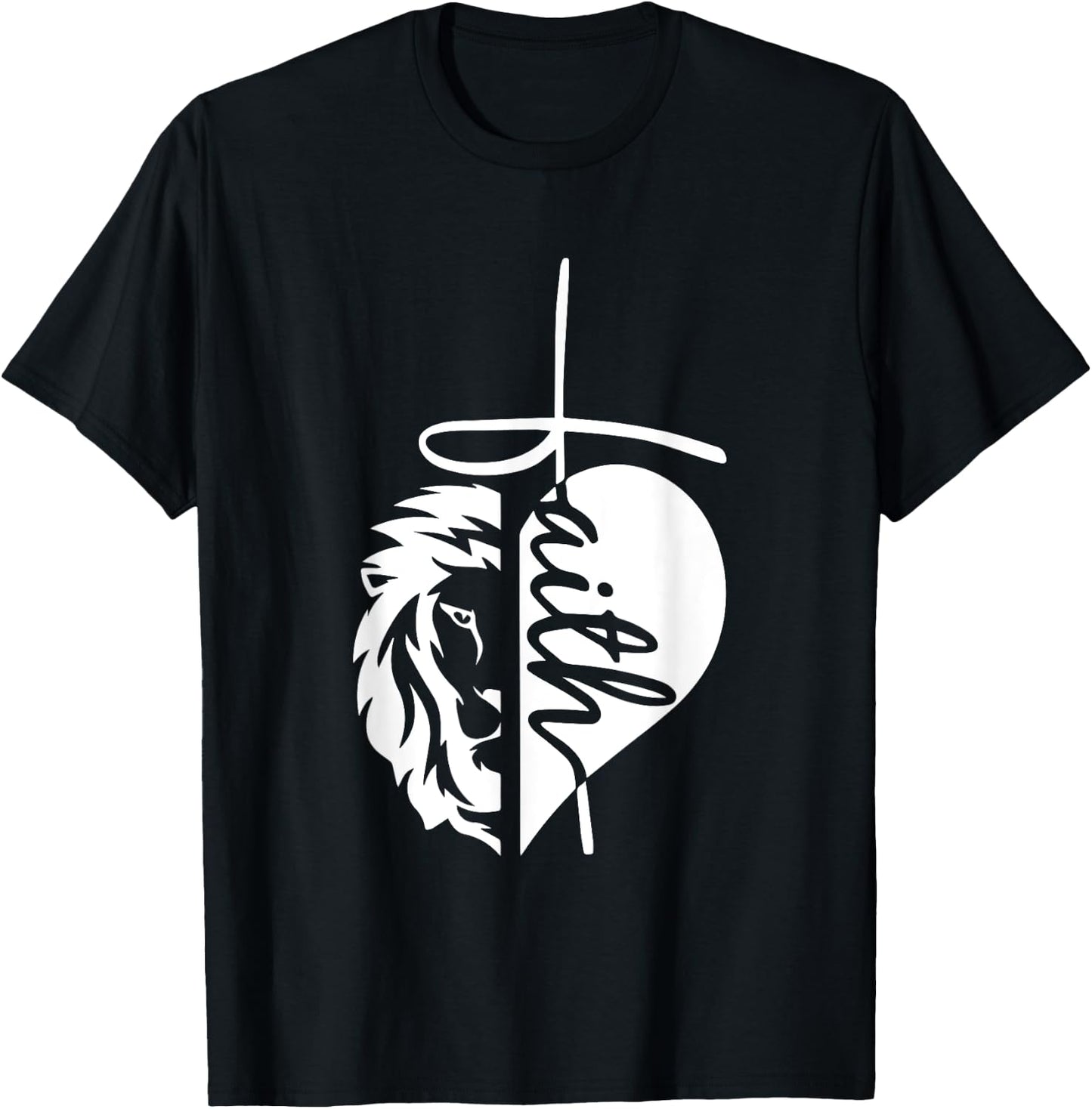 Lion Faith God Jesus Christ Christian Faith Religious T-Shirt - T-Shirt | Black