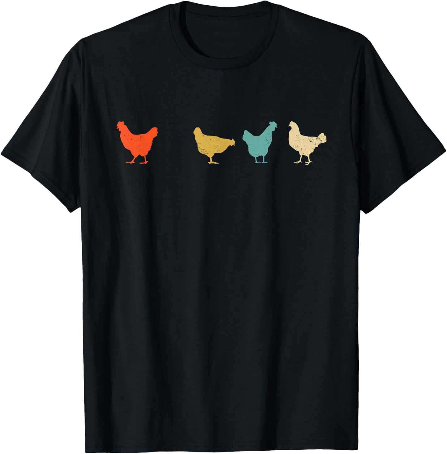 Vintage Chickens Funny Cute Farm Pet Owner Gift Men Women T-Shirt - T-Shirt | Black