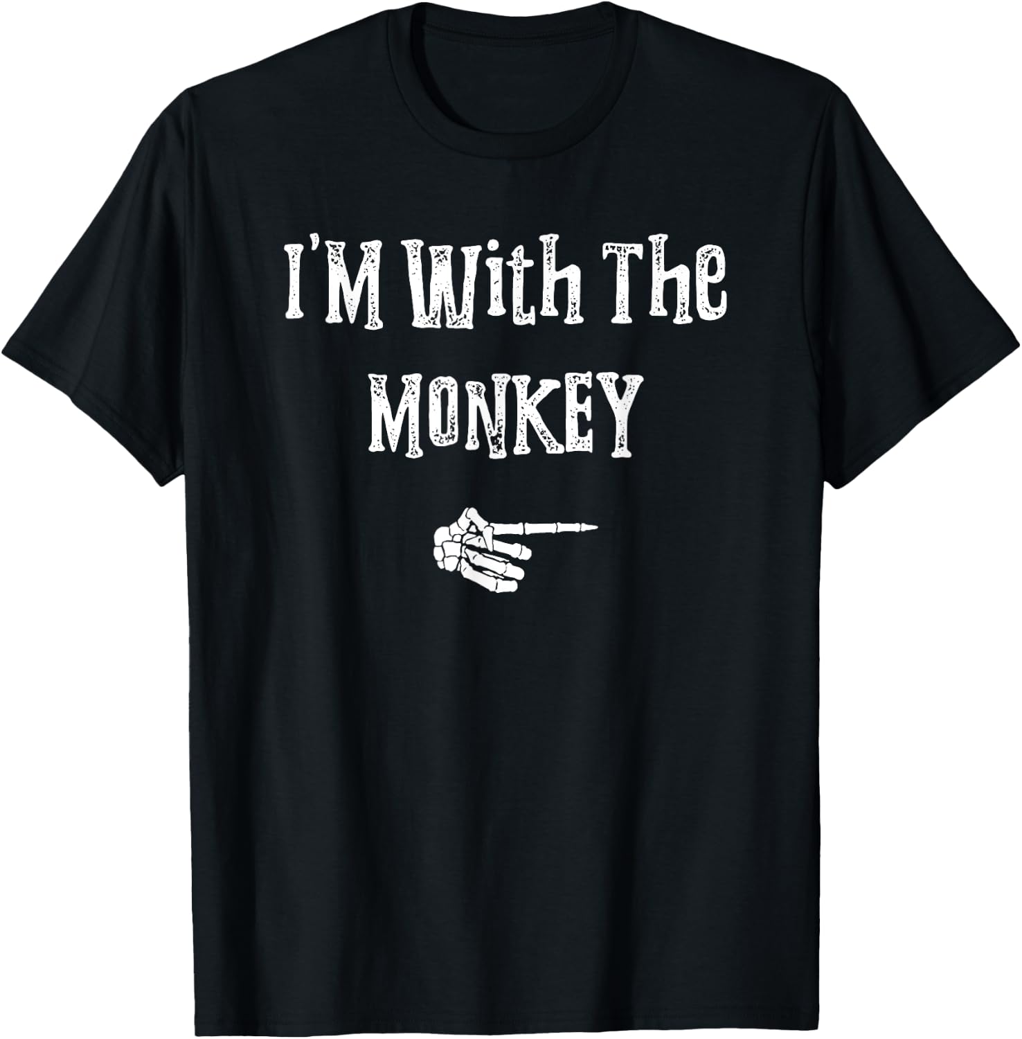 I'm With Monkey Halloween Costume Funny Couples Matching T-Shirt - T-Shirt | Black