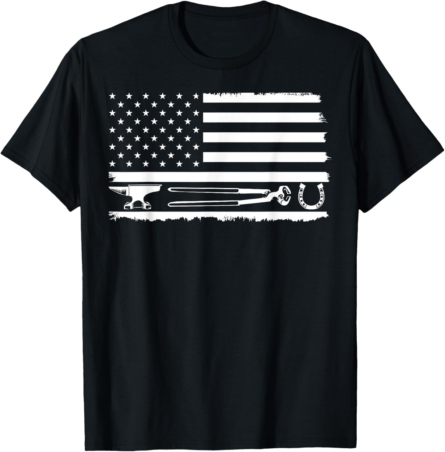 Funny Farrier Gift Cool Farrier Tools American Flag T-Shirt - T-Shirt | Black