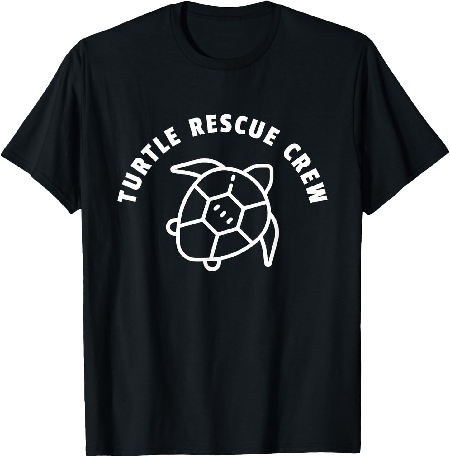 Turtle Rescue Crew Quote - Sea Turtle Graphic T-Shirt - T-Shirt | Black