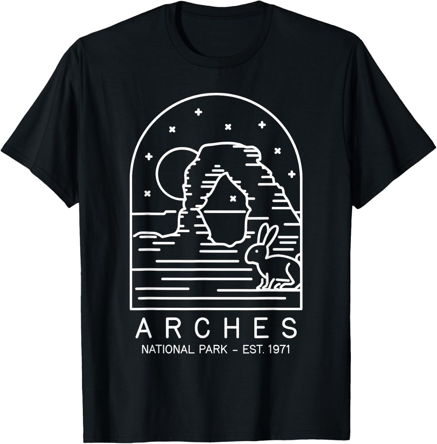 Arches National Park 1929 1971 Moab Utah T-Shirt - T-Shirt | Black