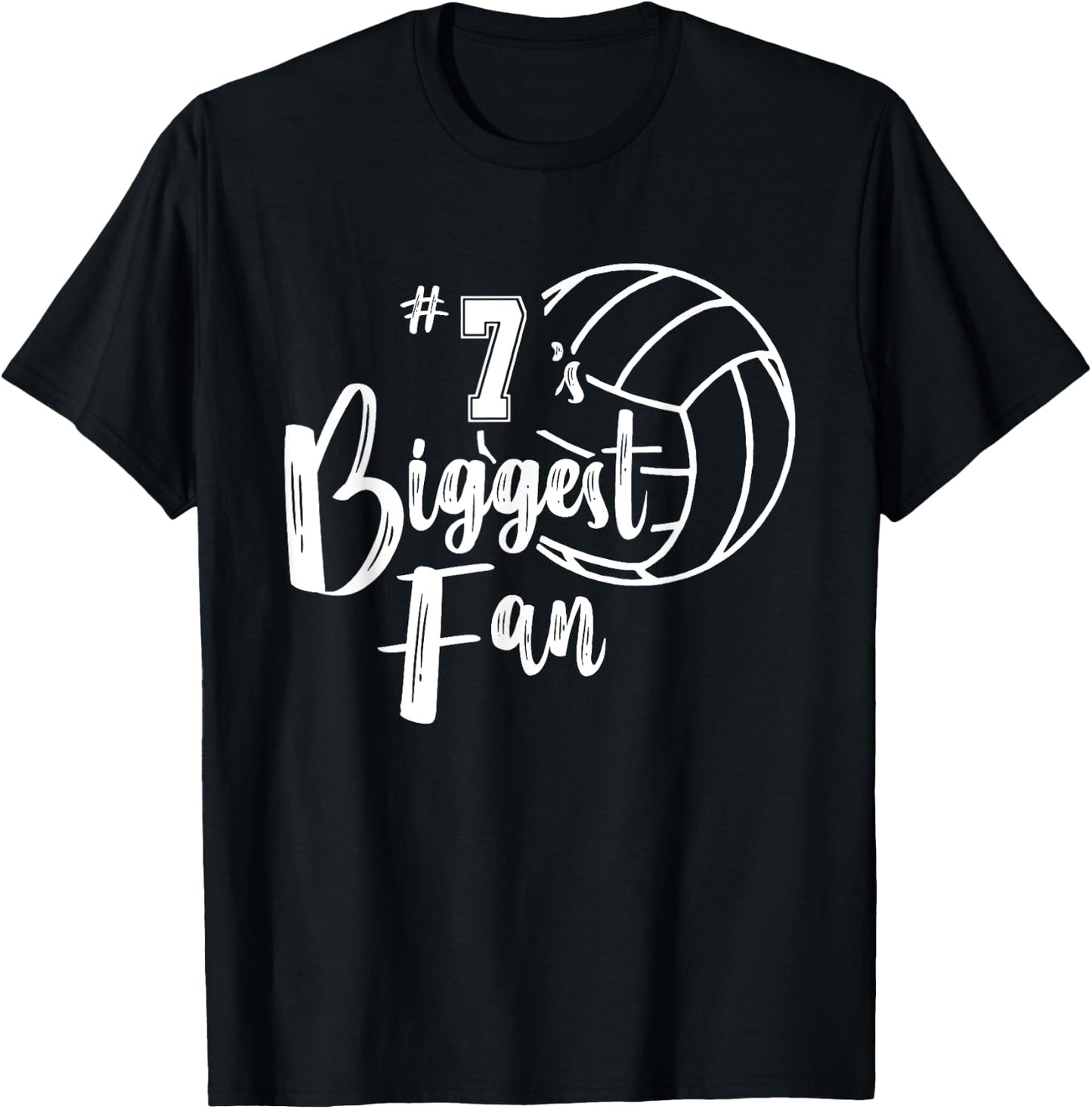 Seven 7 Biggest Fan Shirt Volleyball Mom Volleyball Dad T-Shirt - T-Shirt | Black