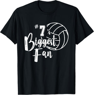 Seven 7 Biggest Fan Shirt Volleyball Mom Volleyball Dad T-Shirt - T-Shirt | Black