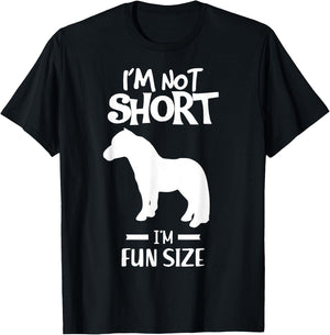 Im not short im fun size Miniature Horse Tiny Horse T-Shirt - T-Shirt | Black