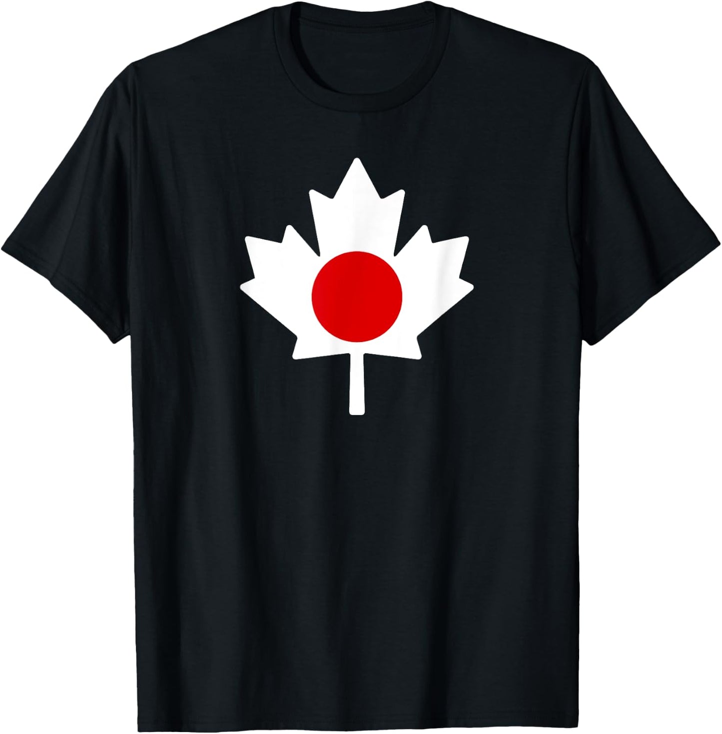 Half Canadian Japanese: Canada Japan Maple Leaf Flag Mix T-Shirt - T-Shirt | Black