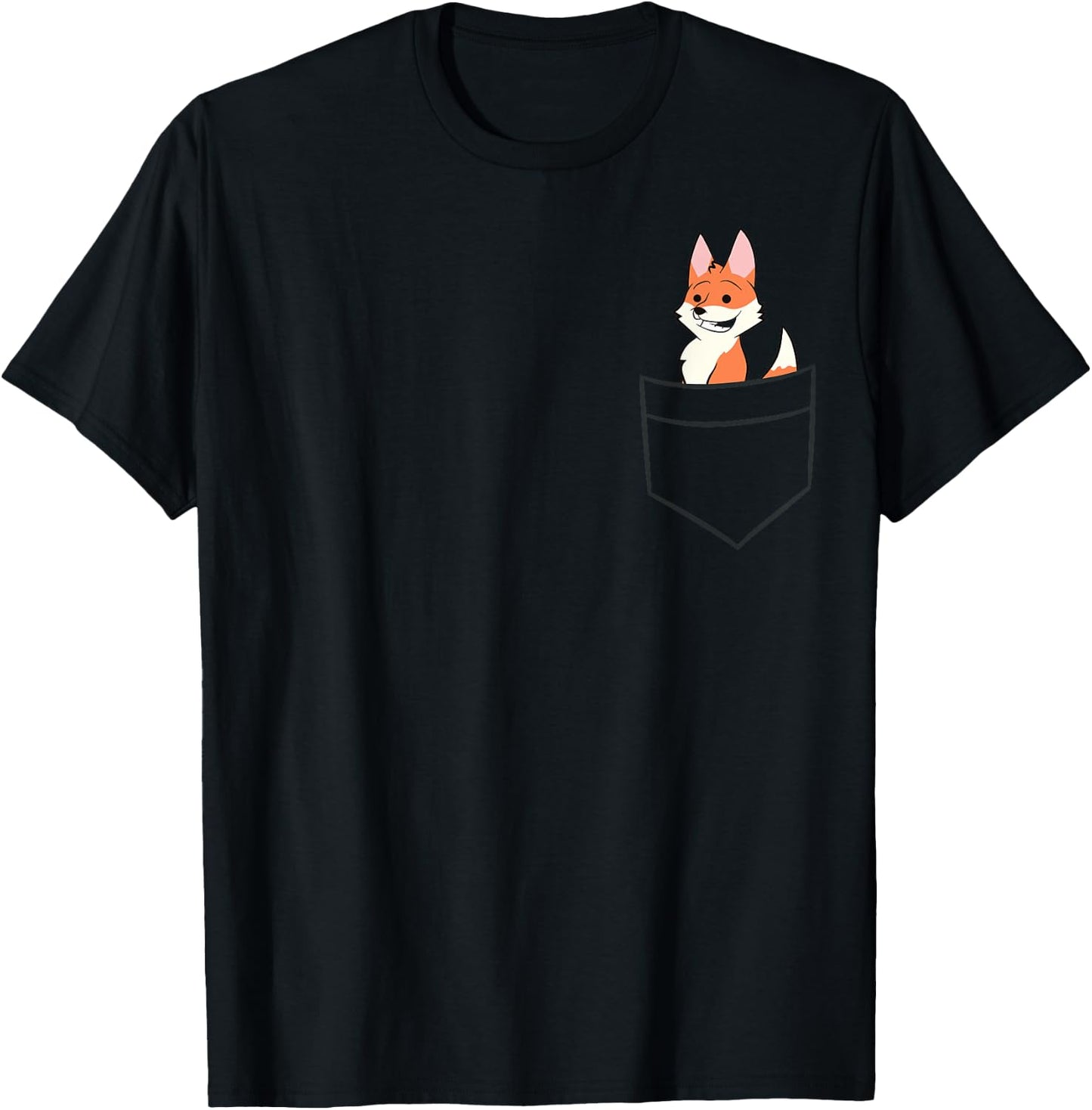 Fox Gifts For Fox Lovers Cute Baby Pocket Fox T-Shirt - T-Shirt | Black
