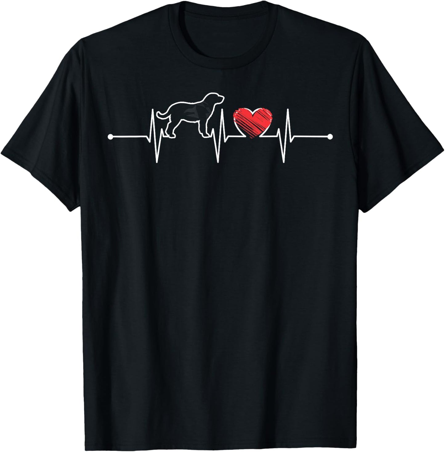 Labrador Retriever Heartbeat Gift EKG Pet Dog Lover Funny T-Shirt - T-Shirt | Black