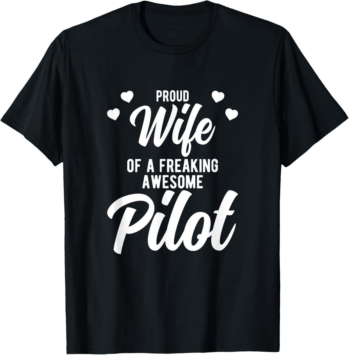 Airplane Husband Phrase Pilot Wife T-Shirt - T-Shirt | Black